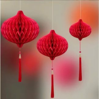 Đèn lồng xếp giấy có tua